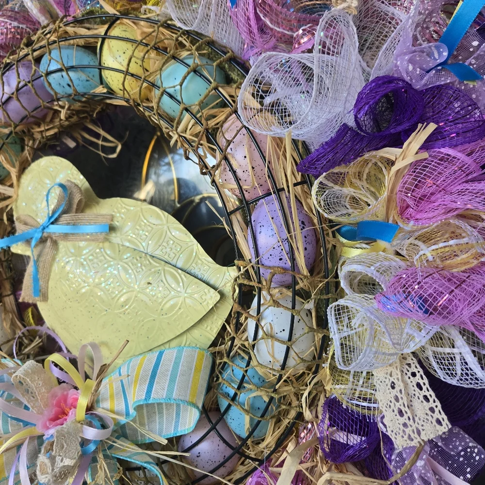 Chick & Eggs Springtime Wreath
